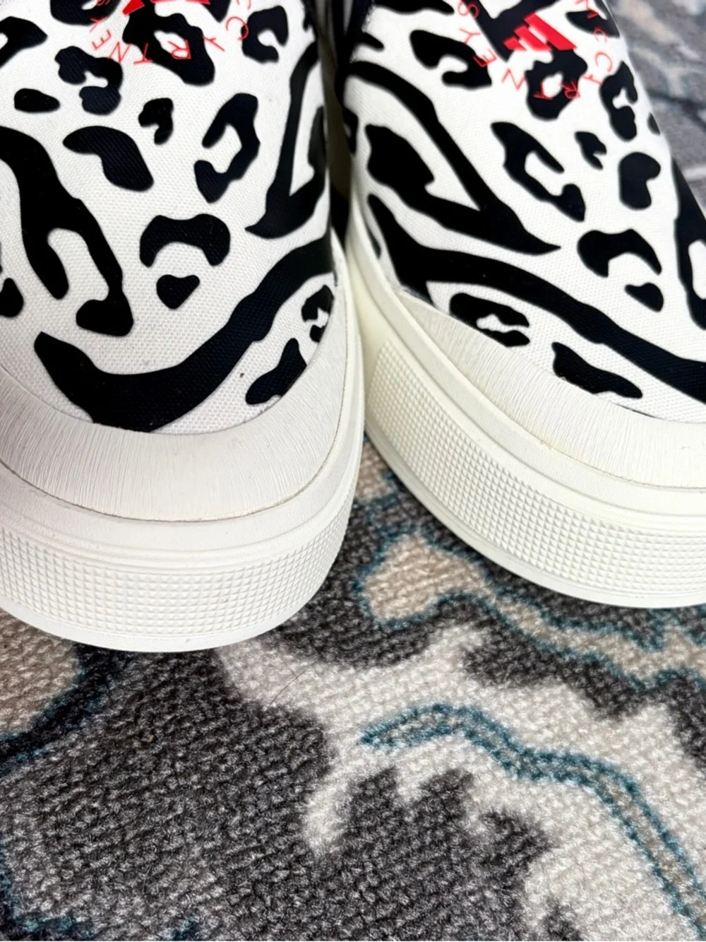 Adidas Stella McCartney Court Animal Print Slip On Shoes Women 10.5 Platform NWT - Picture 7 of 16